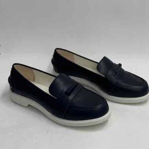 Tory Burch Black Leather Slip-On Loafers, size 8 1/2